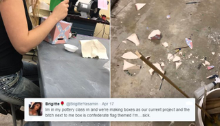 Illustration for article titled High School Student Smashes Classmate’s Confederate Flag Project to SmithereensÂ